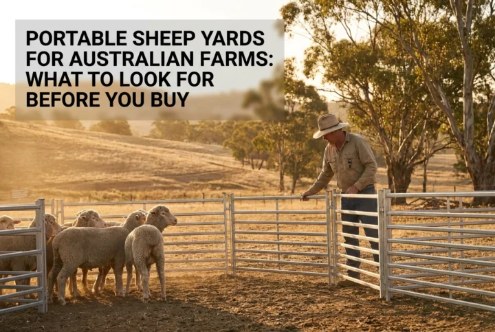 Professional header image for comparison analysis: Portable Sheep Yards for Australian Farms: What to Look f...